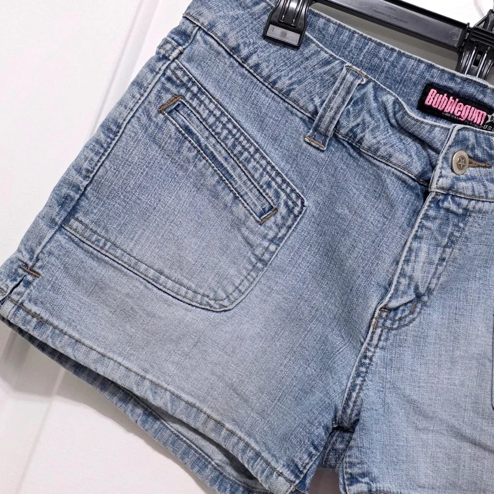 Bubblegum USA Y2K Denim Shorts Light Wash Blue Size 13/14 Cute Summer Vintage